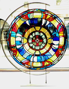 Mandala, vitrail d'intérieur 68 cm de diamètres.